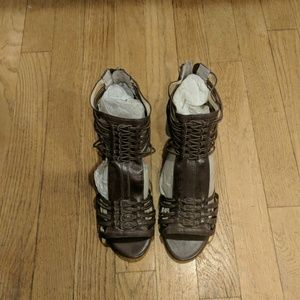 Brown Enzo Angiolini wedged sandals